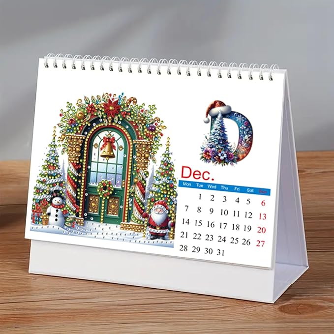 2026 Standing Desk Calendar DIY Diamond Art Painting Monthly Flip Desktop Calendar with To Do List Calendars Planner for Home Office-2026-02