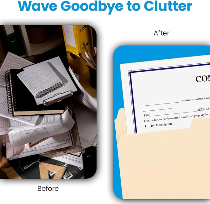 Pendaflex Manila Legal Size File Folders - 1/3-Cut Tabs in Left, Center, Right Positions for Easy Labeling - Ideal for Home & Filing Cabinets, 100 Folders (Pack of 1)