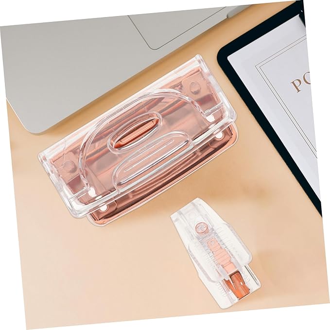 1set Transparent Hole Punch Staple Remover Tool Fastener for Office Supplies Efficient Document Organization User-Friendly Design