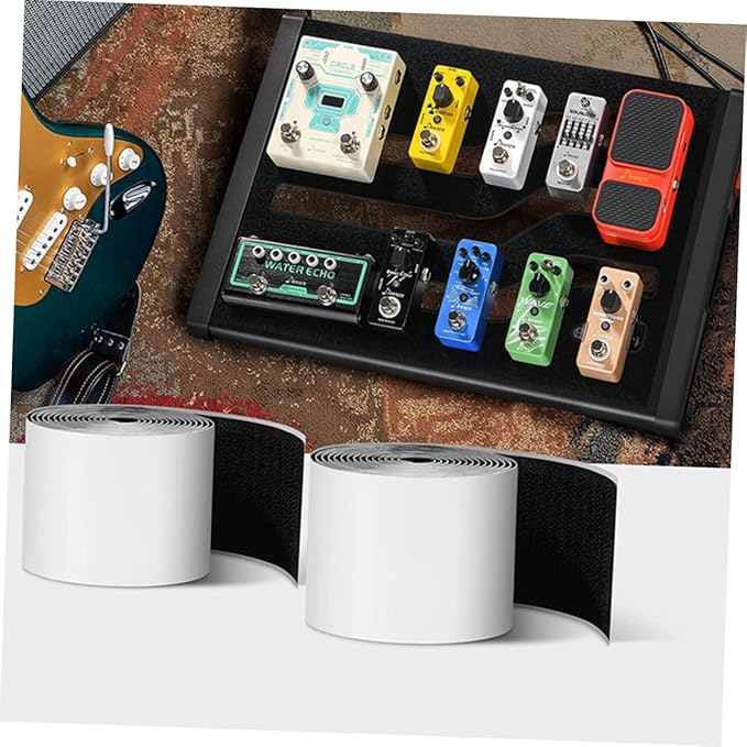 BESPORTBLE 2rolls Pedal Hook and Loop Tape Pedal Mounting Tape for Guitar Pedalboard Accessory