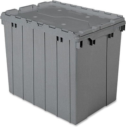 Akro-Mils 39170GREY Attached Lid Container 17 Gal Gray