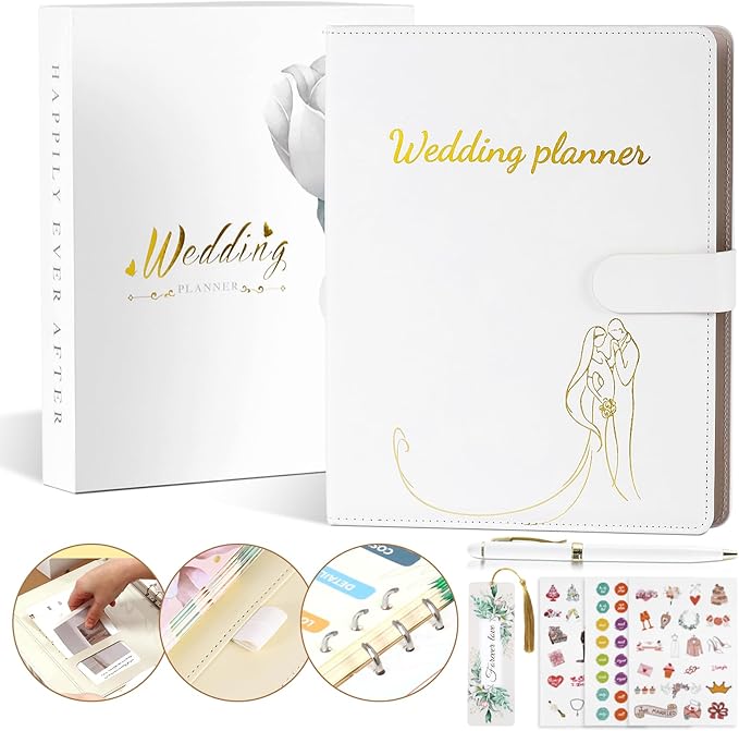 Comprehensive Wedding Planner Book and Organizer for Bride, Wedding Planning Book and Organizer Binder, Engagement Gift for Bride