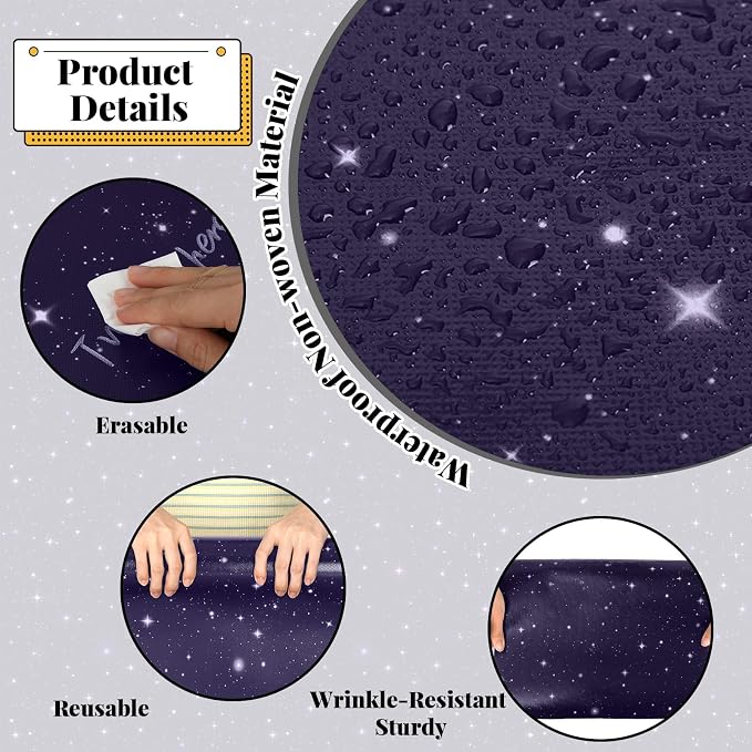 Outer Space Bulletin Board Roll Reusable Waterproof Erasable Night Sky Non-Woven Fabric Bulletin Board Roll Wrinkle Resistant Background Poster for School Classroom Decor Wrap DIY Crafts 15.7" x 40ft