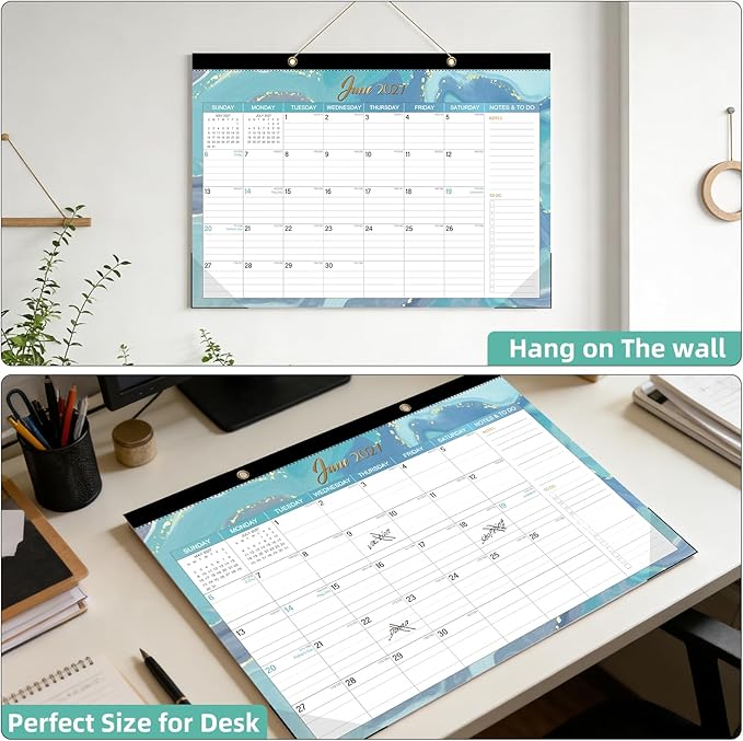 Tcamp Desk Calendar 2026-2027, Large Desktop/Wall Monthly Calendar (Jul. 2026 - Dec. 2027) 17'' x 12'', 18 Months Desk Pad Calendar for Home School Office