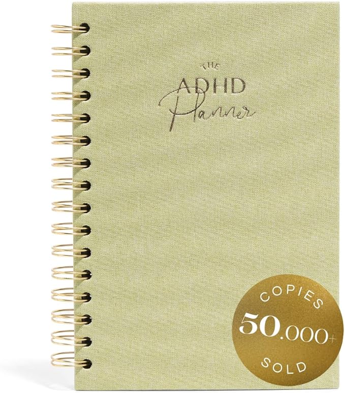 The ADHD Planner - Undated Daily/Weekly Schedule Organizer Journal - Habit Tracker Record Emotions & Mood - Academic Goals - Structure & Focus for Adults (Spiral) (Green)