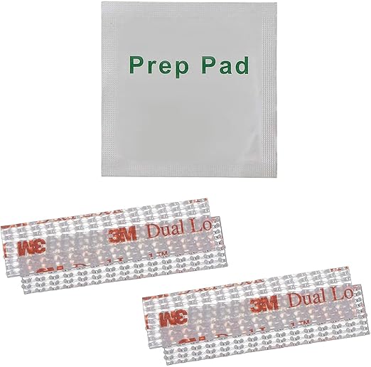 EZ Pass I-Pass SunPass Fastlane Dual Lock Adhesive Mounting Strips 3M Tape 4 Each 1-1/2 inch with Prep Pad