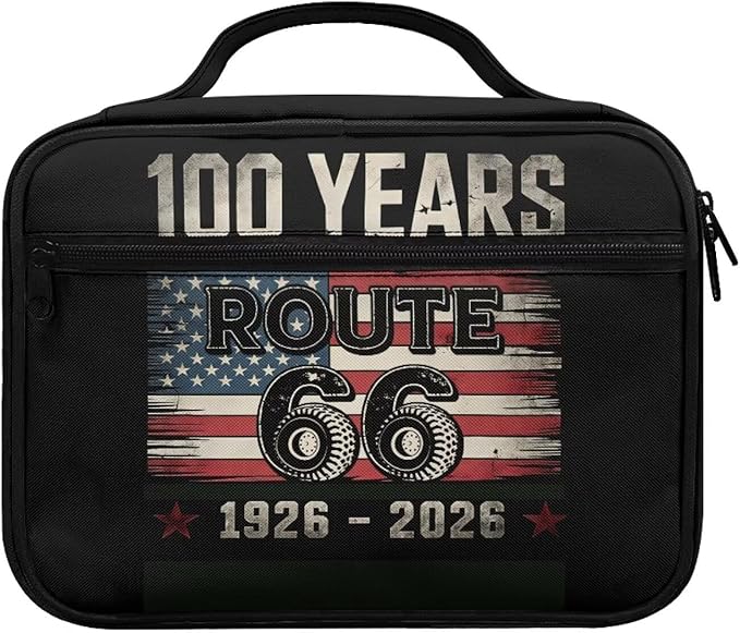 American Flag Style Bible Covers Zippered Bible Carrier Book Bag Route 66 America's Highway Church Bag Bible Protective with Handles Christian Gifts