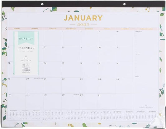 Blue Sky 2025 Monthly Desk Pad Calendar, January 2025 - December 2025, 22" x 17", Trim Tape Binding, Two-Hole Punched, Ruled Daily Blocks, Coming Up Roses (Coming Up Roses- 2025, 22" x 17")