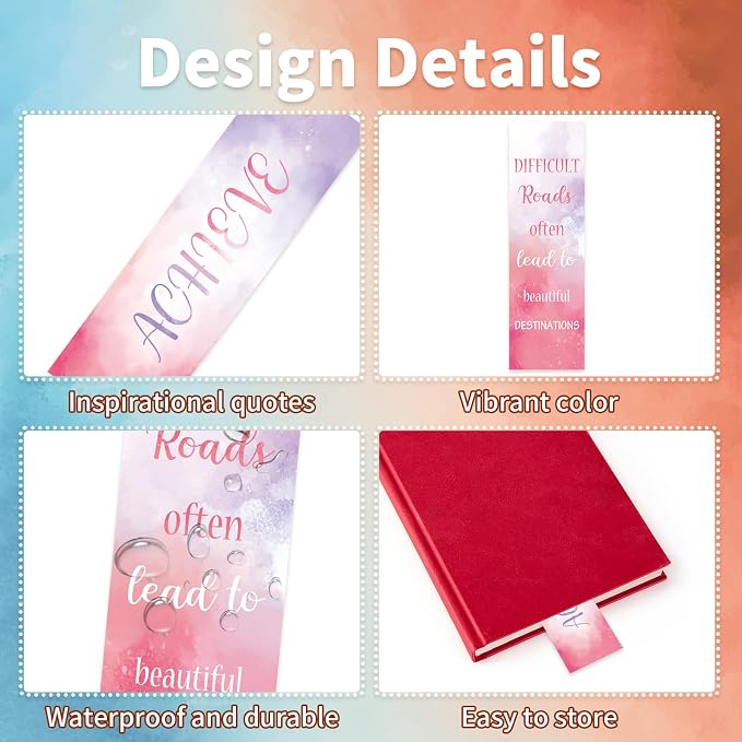 60 PCS Inspirational Bookmarks for Women Men, 12 Styles Encouraging Bookmark for Kids Students, Positive Bookmarks Bulk for Reading Lovers Teachers School Home
