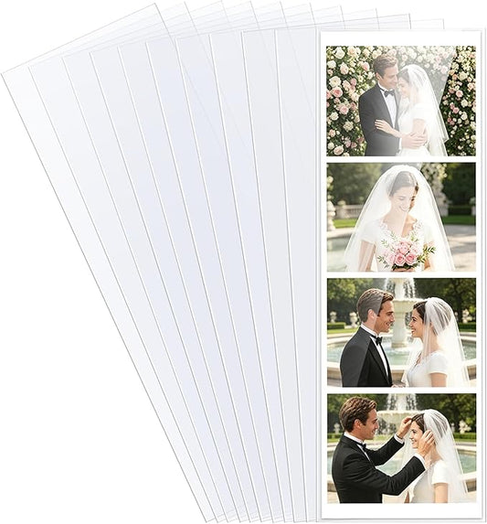 Clear Bookmark Sleeves 100 Pcs Plastic Blank Photobooth Frames 2x6 Bookmark Sleeves Bookmark Cover Holder for Reading DIY Projects Party Favor Gift Tag