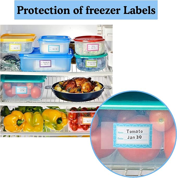 1000 Pcs Clear Waterproof Label Protector Shields-1 1/2"Hx3 1/2"W Gloss Finish Vinyl Transparent Address Library Book Repair Tape Label Rectangular Numbers Barcode Shields in Office Class Supermarket