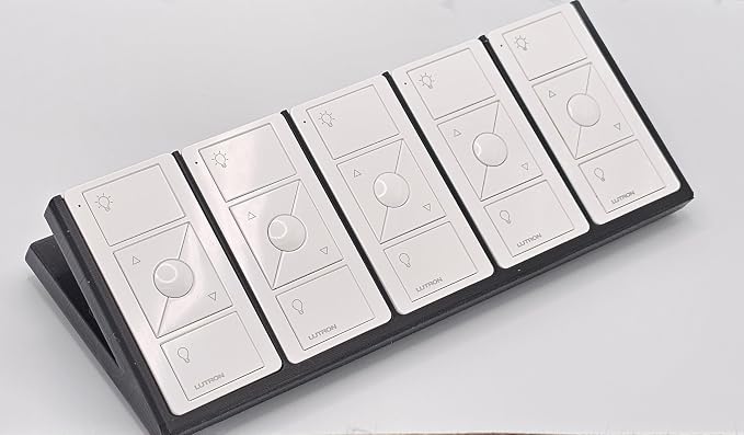 Remote Holder Organizer Pedestal Caddy Compatible with Lutron Pico Remotes, Anti-Slip Feet, Holds 5 Remotes, Black, Indoor Use Only