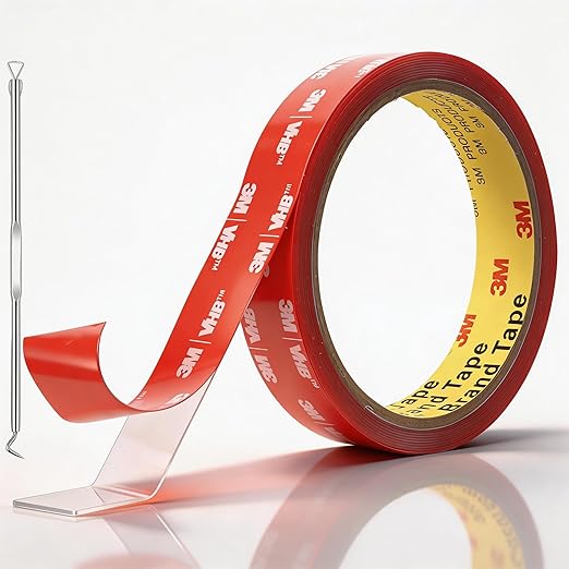 3M Clear Double Sided Tape Heavy Duty Made of VHB 4905 3/4 inch x 10 ft, Ultra Thin Strong Adhesive for Electronics, Glass, Automotive Emblem Mounting