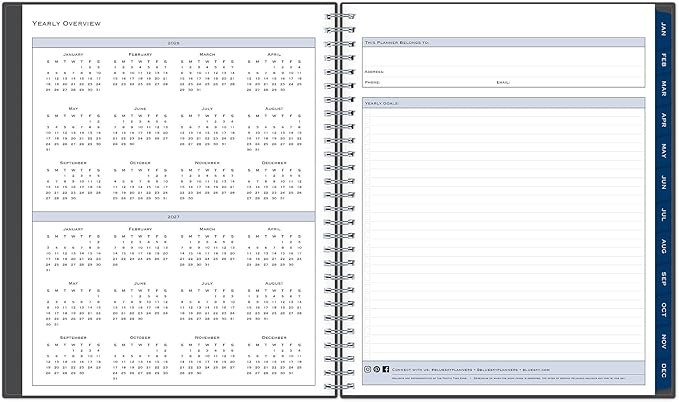 2026 Blue Sky Monthly Planner, 8" x 10", Passages/Charcoal Metallic, January to December, 100011