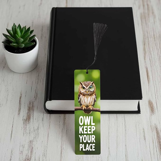 Owl Bookmarks 5 Pcs with Tassels Keep Your Place Animal Bird Tree Branch Wooden Bookmarks for Reading Women Students Teacher Reader
