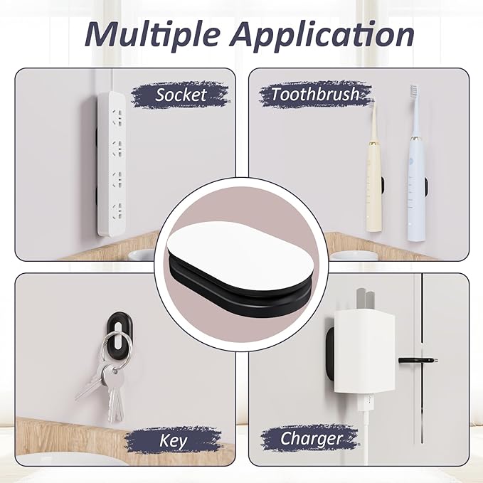 Magnetic Remote Control Holder Wall Mount Self-Adhesive, 6 Pack Upgraded Silicone Remote Organizer Storage Wall Holder for Home Office TV, Fan and Air Conditioner Remote Control Black