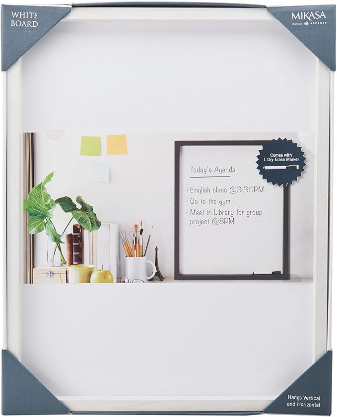 Mikasa White Board with Dry Erase Pen, 24x19-Inch, White