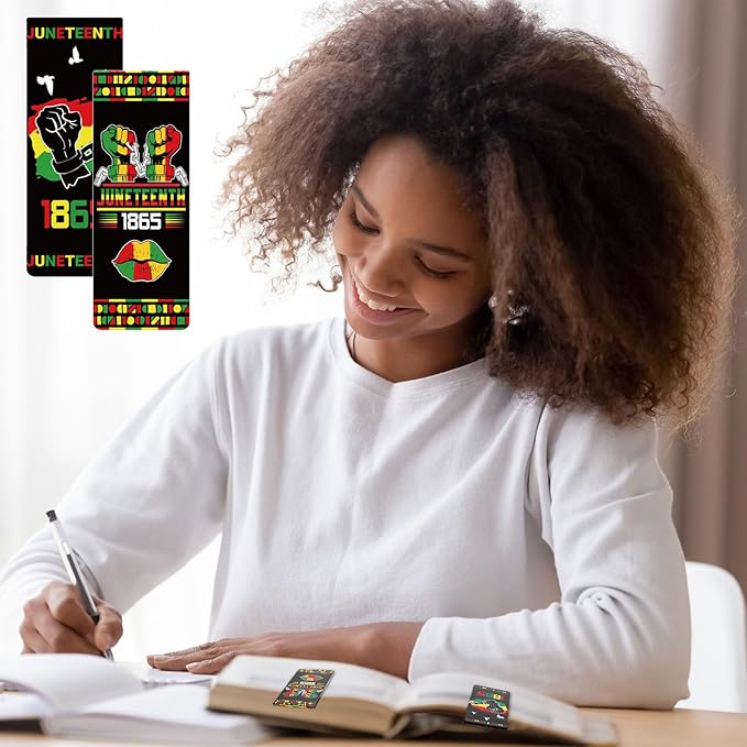 Resurhang 72 Pcs Juneteenth Magnetic Bookmarks Bulk, 1865 Freedom Day Page Clips, African American Black Pride Party Favors Giveaways for Church School Office Event Supplies