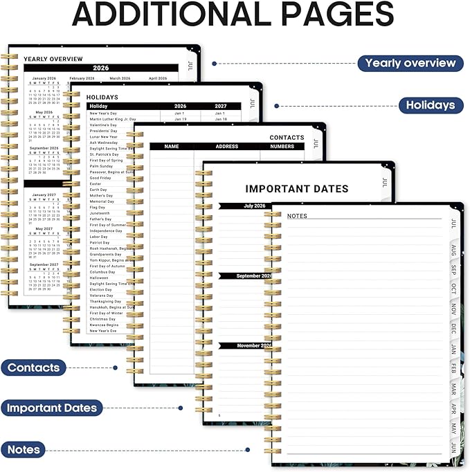 Planner 2026-2027, Academic Year Weekly and Monthly Calender Planner, from Jul 2026 - Jun 2027, Spiral Bound School Planning Book, Perfect for Teacher, Student, Women & Men, A5 (6.3" x 8.5"), Celestial