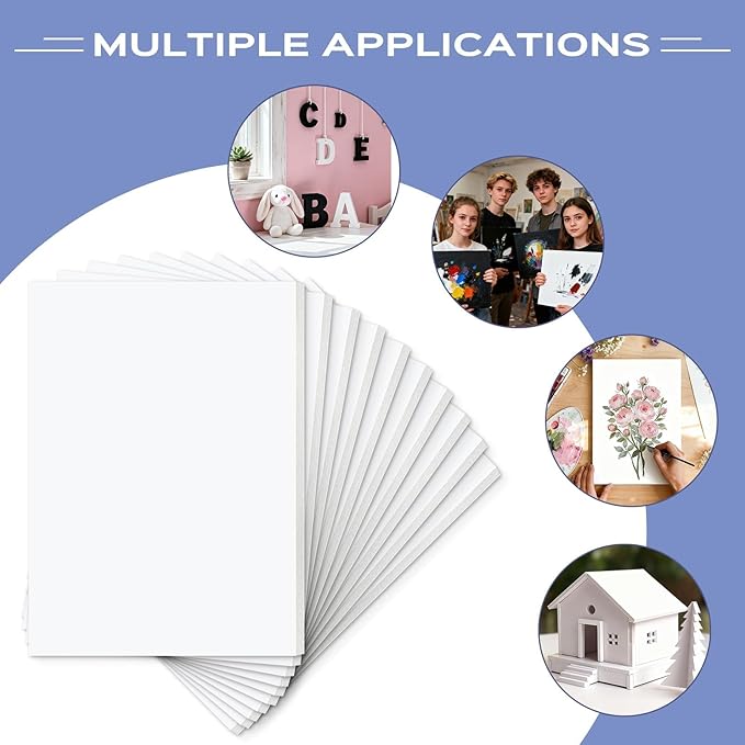 Golden State Art 25 Pack 5x7 Foam Boards 1/8 Inch Thickness White Foam Poster Boards for Presentation Signage Sheet for School Crafts Office Art Projects