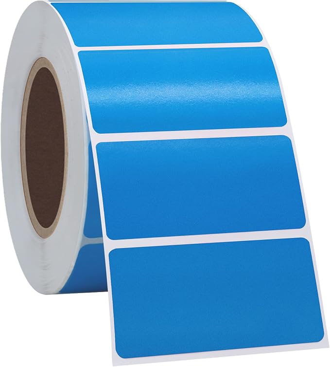 Hybsk 2x1 inch Color Direct Thermal Labels for Shipping, Barcodes, Address, Compatible with Rollo Label Printer & Zebra Desktop Printers (2"x1",Blue)