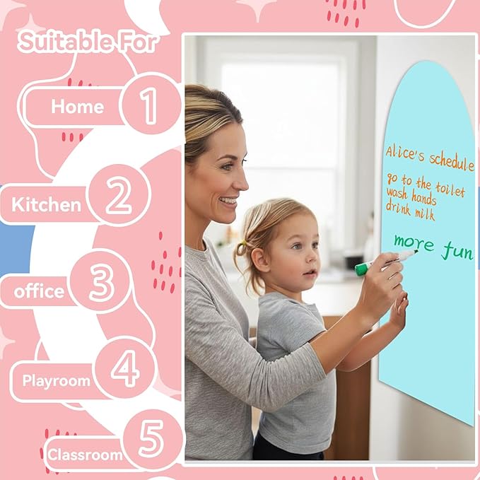 Magnetic Arch Wall Decal for Kids,Upgraded Thickened Magnetic Chalkboard for Most Wall,Suitable for Home Decoration Wallpaper and Children's Game Room (Sky Blue, 16" W x 24" H)