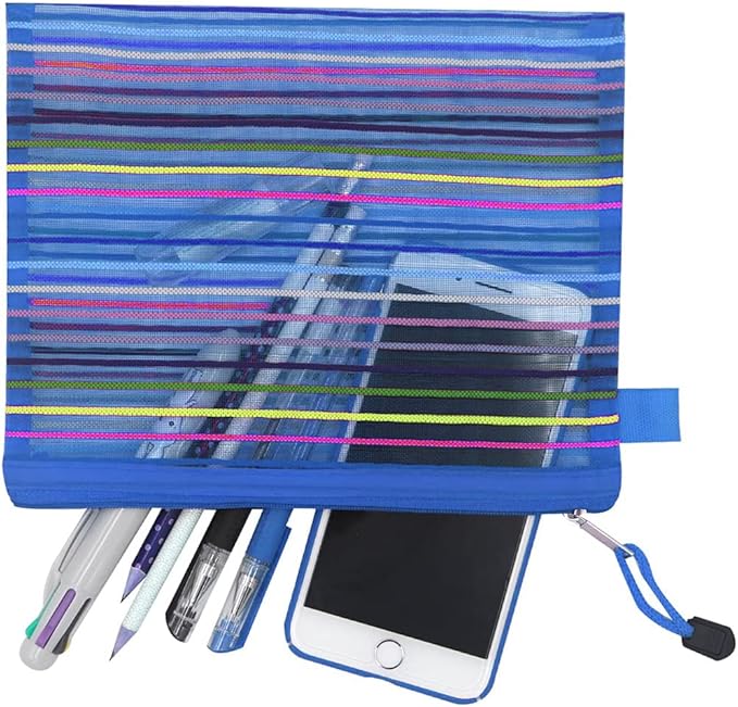 Muka 24PCS Rainbow Striped Zipper Pouch, Storage Bags for Organizer, Travel and Office-Assorted Color-A6