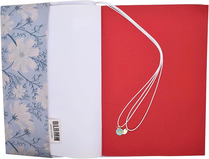 BLBMH 10x7 Book Cover | Handmade Non-Stretch Fabric Bible Cover with Bookmark | Washable Large Hardcover Paperback Protector | Privacy Reading Gift for Women - Daisy