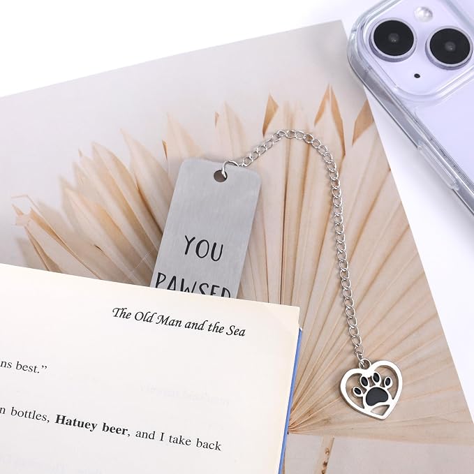 Dog Bookmark for Reading Women, Cute Dog Mom Gifts Funny Metal Dog Book Mark You Pawsed Here Bookmark Doggy Lovers Dogs Themed Gift for Owners Men Women Bookworm (Border Collie)