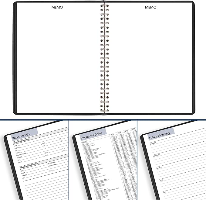 AT-A-GLANCE 2025 Planner, Monthly, 7" x 8-3/4", Medium, DayMinder, Black (G4000025)
