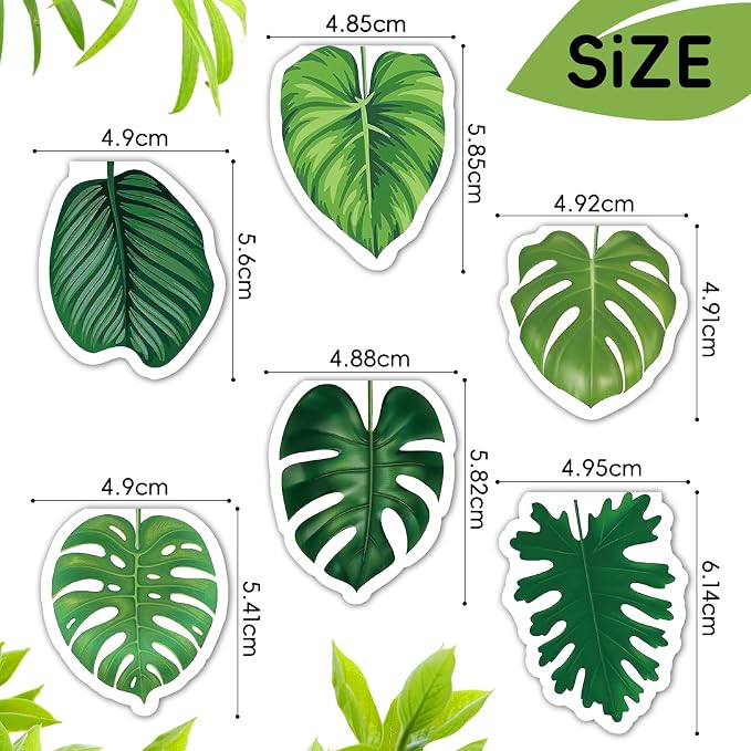 Qualsen Magnetic Bookmarks, 6 pcs Cute Bookmarks for Women, Men, Kids – Ideal Reading Accessories and Gifts for Book Lovers （Monstera Leaves Bookmark）