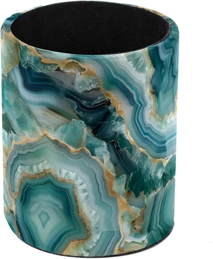 Pencil Holder for Desk, Teal Agate Pen Holder Organizer, Large Capacity Pen Holder Makeup Brush Holders Desktop Office Supplies Storage Organizer
