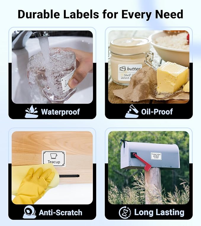 Phomemo Labels - Phomemo M110 Labels for M220/ M100/ M250/ M102/M221/M200/M108 Label Maker, 1.97"x3.15"(50x80mm), M110 Thermal Label 3Rolls, Sticker 100 Labels/Roll, Square, Black on White