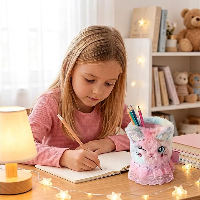 Colored Pen Holder for Desk, Cute Pencil Holder Pen Cup Marker Holder Makeup Brush Holders, Desk Accessories & Workspace Organizers for Home, Office