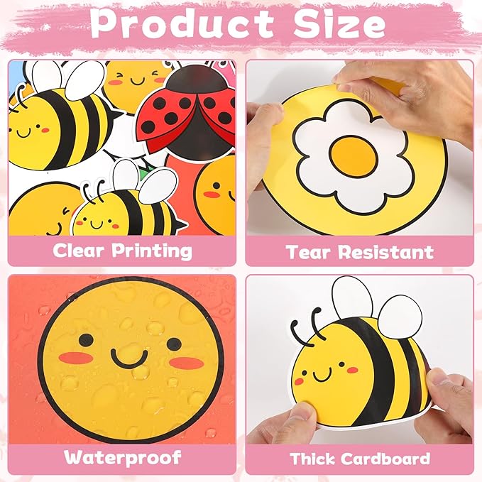 Spring Theme Bloom Flower Bulletin Board Set It's Time to Bloom Classroom Decoration Springtime Floral Bee Butterfly Paper Cutouts for Back to School Home Nursery Chalkboard Wall Decor Party Supplies