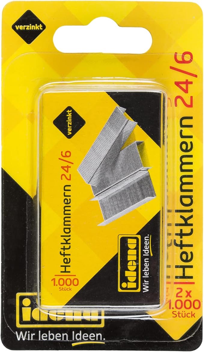 Idena 12091 Staples Size 24/6 Pack of 2 Galvanised