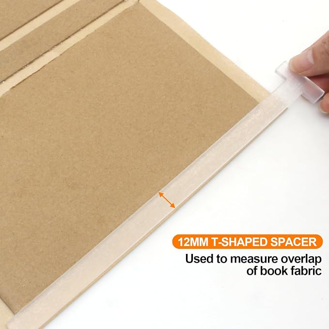 KIBEH 4 Pack Book Cover Guide, Transparent Acrylic Book Binding Kits, Bookbinding Cover Tool for Album, Journal, Planner, Making Book Covers