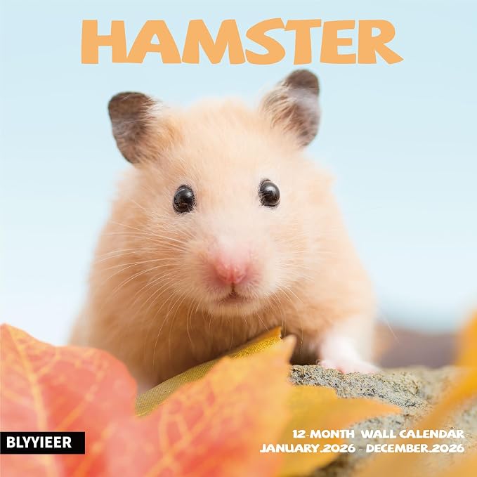 2026 Wall Calendar,Hamster Calendar 2026, Monthly Wall Calendar, 12" x 24" Open,Family Planner Calendar Organizer with funny hamster Images