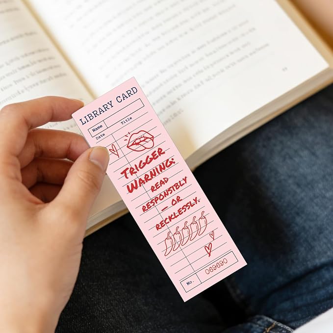 120 Pcs Spicy Romance Paper Bookmarks, Funny Smut Library Card Paper Bookmark Bulk for Women Man, Retro Library Page Marks for Adults Reading Lovers Bookish Accessories Gifts