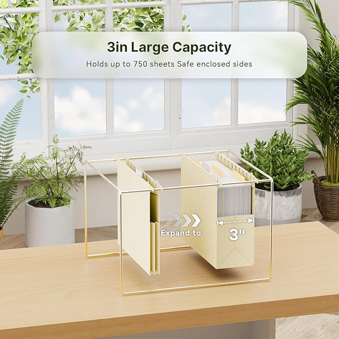 XINGIA Extra Capacity Letter Size File Folders Hanging with Tabs,3 Inch Expansion Plastic Hanging Folders for Filing Cabinet,6 Pack Wheat Straw Expandable File Folder Organizer for File Frame Box