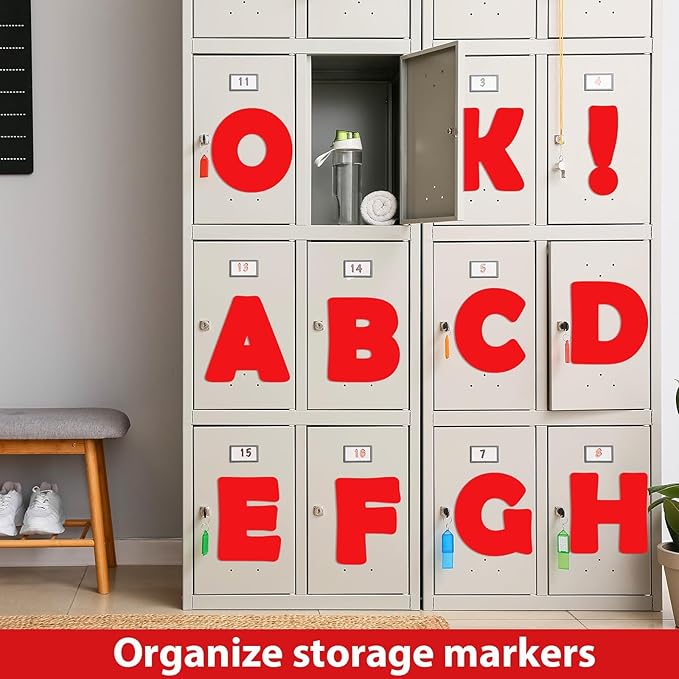 Qyeahkj 150 PCS Large 6" Font Letters and Punctuation Set, Red Classroom Alphabet Cutout for Bulletin Board Display Home School Class Decoration, A Great Helper to Inspire Students' Learning Interest