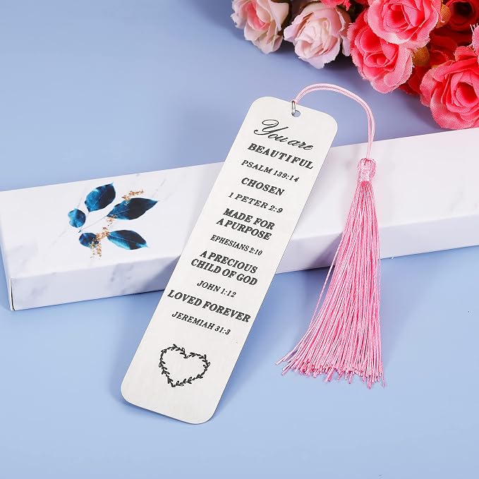 Inspirational Christian Gifts for Women: Bible Verse Bookmark with Tassel - Perfect for Book Lovers, Birthdays, Christmas, Friends, Sisters, Book Clubs & Religious Gifts