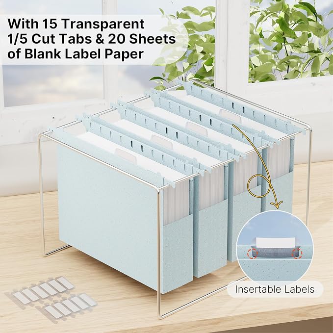 XINGIA Plastic Hanging File Folders Letter Size, 2'' Expansion Hanging Folders with Adjustable Tab, 12 Pack Reinforced Hanging File Organizer, Stay Organized for Your Home and Office Bulk File