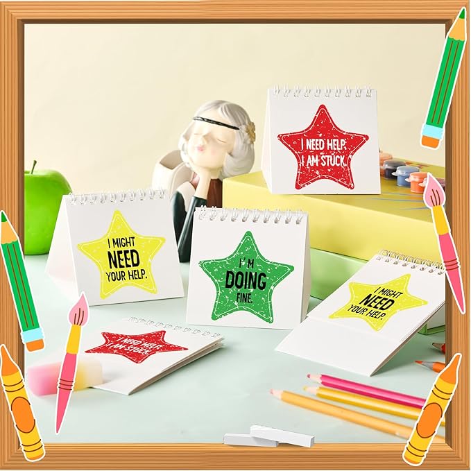 36 Pcs I Need Help Mini Flip Charts Star Classroom Management Need Tools Behavior Self Assessment Cards for Teachers School Educational and Learning Activities Supplies(Classic Style)