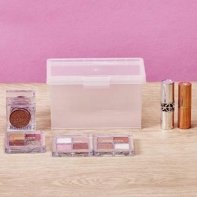 Bostitch Konnect Storage Containers with Lids, Office Organizer, Clear Plastic Box, Stackable for Index Cards, Labels, 1 Qt