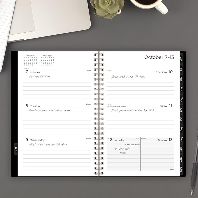 Mead 2025 Planner, Weekly & Monthly, 15-Month, 5-1/2" x 8-1/2", Small, Basic, Black (CRW4200525)