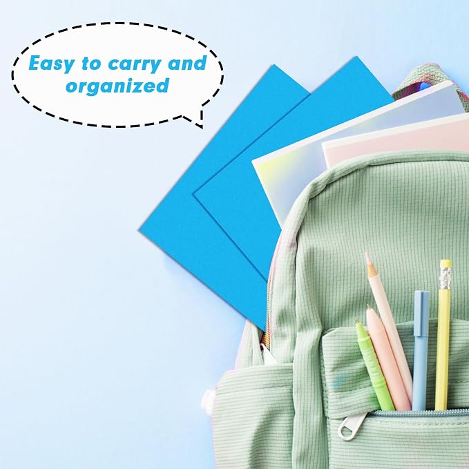 Two Pocket Folders, RAZCC 75 Pack 2 Pocket Folders Fit Letter Size Paper, Paper Folders with Pockets for School Office Business Home (Blue)