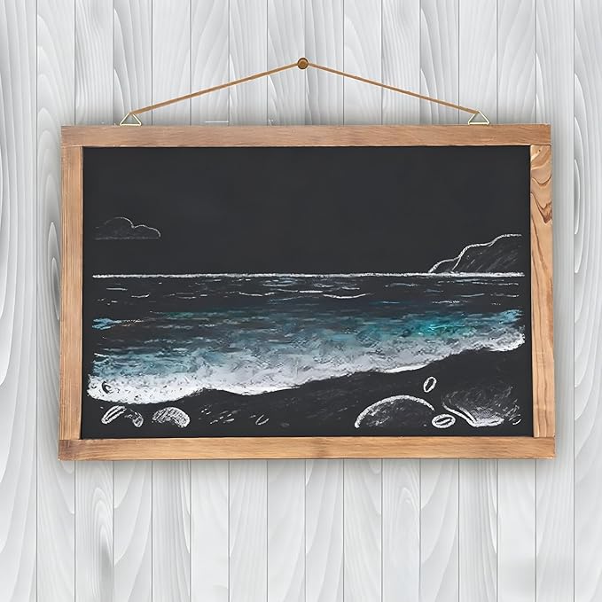 KOOLDE 16" x 24" Magnetic Chalkboard - Large Hanging Framed Wall Wood Frame Board Sign Blackboard for Home, Office, School, Restaurant
