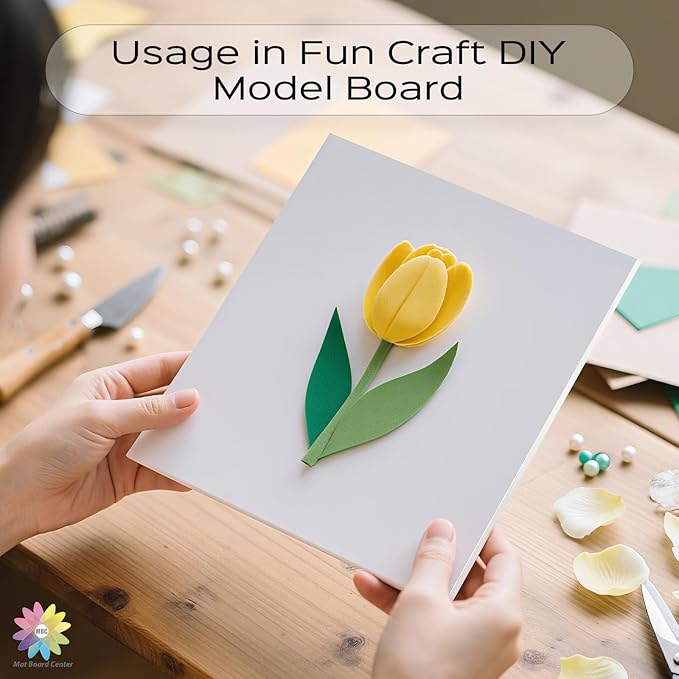 Mat Board Center, Pack of 10, 9x12 Self Adhesive Foam Board for Picture and Poster Mounting, Lightweight White Color Foam Board for Crafts, Artworks, 3/16 inches Thick