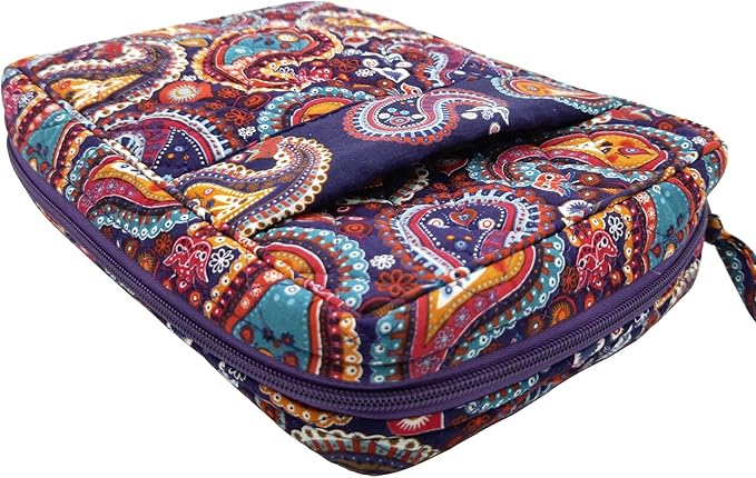 DIWI Quilted Bible Cover Extra Large Sizes 11.25 X 8.25 X 2.75 Inches Good Book Case (XL, C1 Purple Paisley)